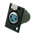 ALPHA ELETTRONICA - Presa XLR da pannello con fermo di bloccaggio - 3 poli - Nero