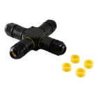 ALPHA ELETTRONICA - Connettore/giuntacavo a 4 vie "X" 3Poli 24A 450V con clip - IP68