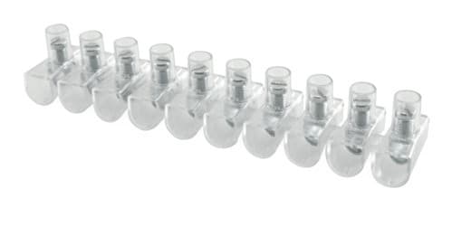 ALPHA ELETTRONICA - Morsetti volanti a cappuccio in policarbonato per cavo Ø 4mm² - Stecca 10 poli