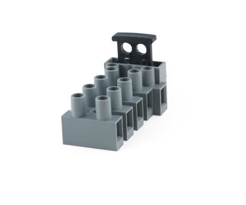 ALPHA ELETTRONICA - Morsetto passante 0,5-2,5mm² - 22-14AWG - 5P con porta fusibile 5x20mm