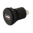 ALPHA ELETTRONICA - Presa passante da pannello USB - Presa USB A - Presa USB A - ø22mm - Nero