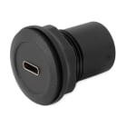 ALPHA ELETTRONICA - Presa passante da pannello USB 3.1 Tipo C - Presa USB 3.1 Tipo C - ø22mm - Nero