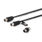 ALPHA ELETTRONICA - Cavo da spina TV Coax Ø9,5mm a presa TV Coax Ø9,5mm - Con adattatore M/M - Nero - 5m