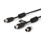 ALPHA ELETTRONICA - Cavo da spina TV Coax Ø9,5mm a presa TV Coax Ø9,5mm - Completamente schermato - Con adattatore M/M - Con ferrite - Nero  - 2m