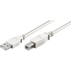 ALPHA ELETTRONICA - Cavo USB 2.0 da USB tipo-A maschio a USB tipo-B maschio - 0,48 Gbps - 3m - Bianco