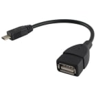 ALPHA ELETTRONICA - Cavo USB 2.0 da USB Micro-B maschio a USB tipo-A femmina - OTG - 0,48 Gbps - 0,15m - Nero