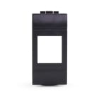 ALPHA ELETTRONICA - Adattatore keystone per placca BTicino Living Light - Nero