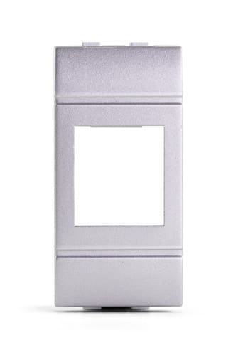 ALPHA ELETTRONICA - Adattatore keystone per placca BTicino Living Light - Grigio