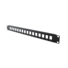 ALPHA ELETTRONICA - Pannello Patch 19" 1U per Keystone - Nero - 16 porte