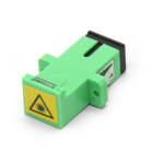 ALPHA ELETTRONICA - Bussola da pannello - adattatore fibra ottica simplex SC-APC/SC-APC - con sportellino di protezione