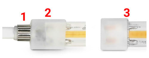 ALPHA ELETTRONICA - Kit passacavo e terminale per strisce Led 230V - IP20