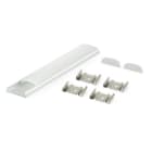 ALPHA ELETTRONICA - Profilo in alluminio anodizzato argento pieghevole con copertura in PC opaca piana - 2m - Accessori inclusi