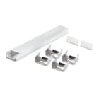 ALPHA ELETTRONICA - Profilo in alluminio grezzo con copertura piana in PC opaca - 2m - Accessori inclusi