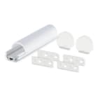ALPHA ELETTRONICA - Profilo in alluminio grezzo con copertura in PMMA opaca tonda - 2m - Accessori inclusi