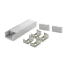 ALPHA ELETTRONICA - Profilo in alluminio anodizzato argento con copertura in PMMA opaca piana - 2m - Accessori inclusi