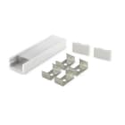 ALPHA ELETTRONICA - Profilo in alluminio verniciato bianco con copertura in PC opaca piana - 2m - Accessori inclusi