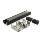 ALPHA ELETTRONICA - Profilo in alluminio verniciato nero con copertura prismata trasparente piana - 2m - Accessori inclusi