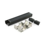 ALPHA ELETTRONICA - Profilo in alluminio verniciato nero con copertura in PMMA nera piana - 2m - Accessori inclusi