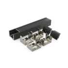 ALPHA ELETTRONICA - Profilo in alluminio verniciato nero con copertura in PMMA nera piana - 2m - Accessori inclusi