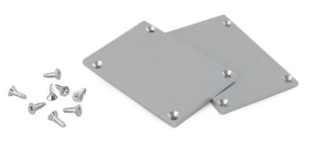 ALPHA ELETTRONICA - Kit terminali di chiusura di Alluminio ossidato Argento adatti per profilo JO380/097 - 8 viti incluse