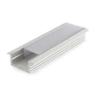 ALPHA ELETTRONICA - Profilo in alluminio anodizzato argento da incasso con copertura in PMMA opaca piana - 2m
