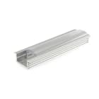 ALPHA ELETTRONICA - Profilo in alluminio anodizzato argento da incasso con copertura in PMMA trasparente tonda - Diffusore lenticolare - 2m