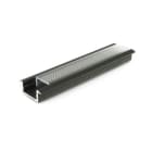 ALPHA ELETTRONICA - Profilo in alluminio verniciato nero da incasso con copertura prismata trasparente piana - 2m