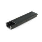 ALPHA ELETTRONICA - Profilo in alluminio verniciato nero da incasso con copertura in PMMA nera piana - 2m
