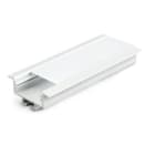ALPHA ELETTRONICA - Profilo in alluminio grezzo da incasso con copertura in PC opaca piana.