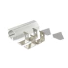 ALPHA ELETTRONICA - Profilo in alluminio anodizzato argento ad angolo con copertura prismata trasparente piana - 2m - Accessori inclusi