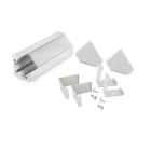 ALPHA ELETTRONICA - Profilo in alluminio verniciato bianco ad angolo con copertura in PC opaca piana - 2m - Accessori inclusi