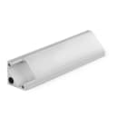 ALPHA ELETTRONICA - Profilo in alluminio anodizzato argento ad angolo con copertura in PC opaca piana - 3m
