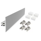 ALPHA ELETTRONICA - Profilo in alluminio anodizzato argento con due coperture in PC trasparente piane - 2m