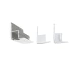 ALPHA ELETTRONICA - Profilo in alluminio anodizzato argento da incasso con copertura in PC opaca piana - 2m - Accessori inclusi