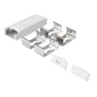 ALPHA ELETTRONICA - Profilo in alluminio anodizzato argento con copertura in PC opaco piana - 2m - Accessori inclusi