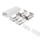 ALPHA ELETTRONICA - Profilo in alluminio verniciato bianco con copertura in PC opaco piana - 2m - Accessori inclusi