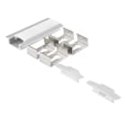 ALPHA ELETTRONICA - Profilo in alluminio anodizzato argento da incasso con copertura in PC opaca piana - 2m - Accessori inclusi