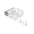 ALPHA ELETTRONICA - Profilo in alluminio anodizzato argento ad angolo con copertura in PC opaca piana - 2m - Accessori inclusi
