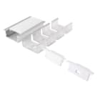 ALPHA ELETTRONICA - Profilo in alluminio anodizzato argento da incasso con copertura in PC opaca piana - 2m - Accessori inclusi
