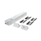 ALPHA ELETTRONICA - Profilo in alluminio anodizzato argento con copertura in PC opaca piana - 2m - Accessori inclusi
