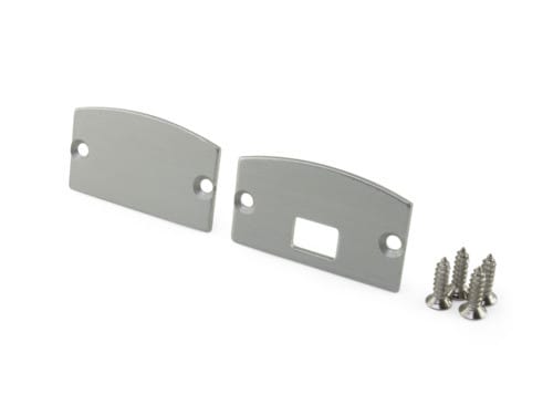 ALPHA ELETTRONICA - Kit terminali di chiusura metallici - adatti per profilo JO381/504