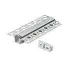 ALPHA ELETTRONICA - Profilo in alluminio anodizzato argento per cartongesso con copertura in PC opaca piana - 3m - Accessori inclusi