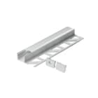 ALPHA ELETTRONICA - Profilo in alluminio anodizzato argento per cartongesso con copertura in PC opaca piana - 3m - Accessori inclusi
