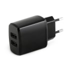 ALPHA ELETTRONICA - Caricatore USB 17W - 2 porte 5V 2.1A (max totale 3.4A) - Nero
