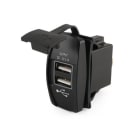 ALPHA ELETTRONICA - Caricatore con due uscite USB tipo "A"- 5Vdc 3,1A Max. - Ingresso 12-28V