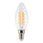 ALPHA ELETTRONICA - Lampadina a Led a filamento ceramico E14 - 4,5W - 230Vac - Bianco caldo - Trasparente