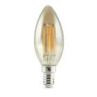 ALPHA ELETTRONICA - Lampada a filamento led candela - 230Vac - E14 - 4,5W - Ambrata - Bianco caldo