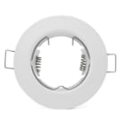ALPHA ELETTRONICA - Supporto rotondo bianco per lampada led - Con graffetta - Ø81mm - Attacco NON incluso