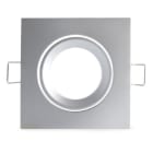 ALPHA ELETTRONICA - Supporto satinato per lampada led - ghiera orientabile - 83x83mm - Attacco NON incluso