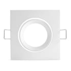ALPHA ELETTRONICA - Supporto bianco per lampada led - ghiera orientabile - 83x83mm - Attacco NON incluso